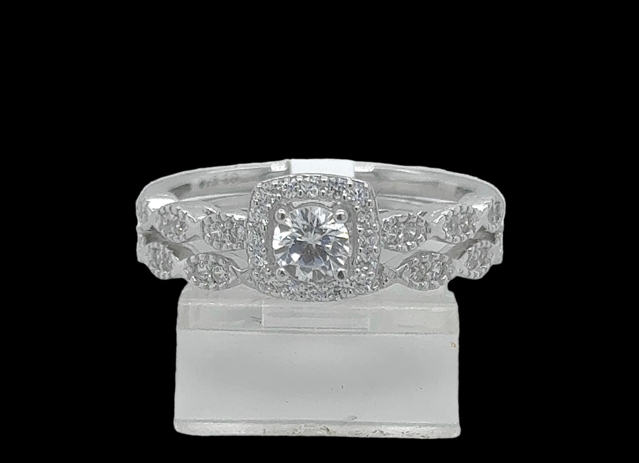 2PC Silver Wedding Ring
