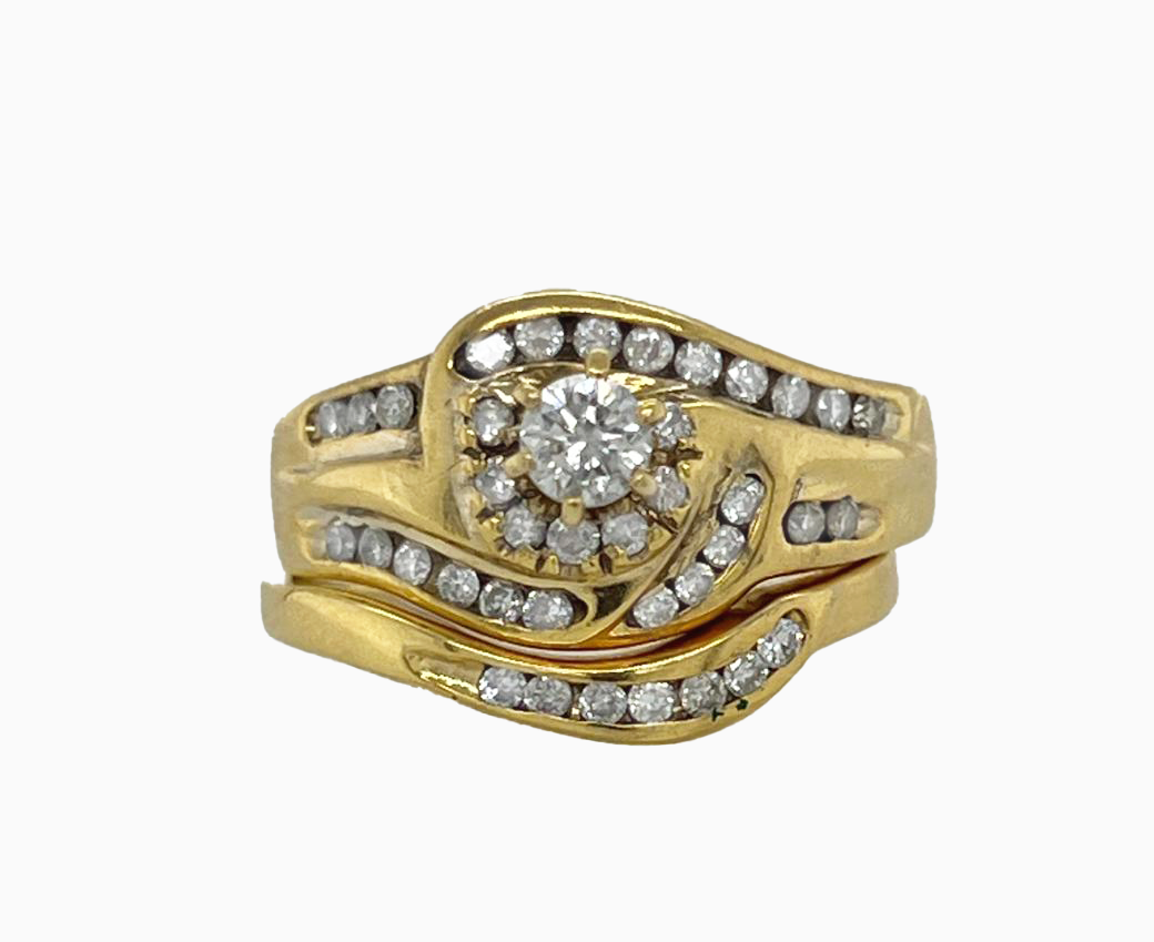 2PC Gold Wedding Ring
