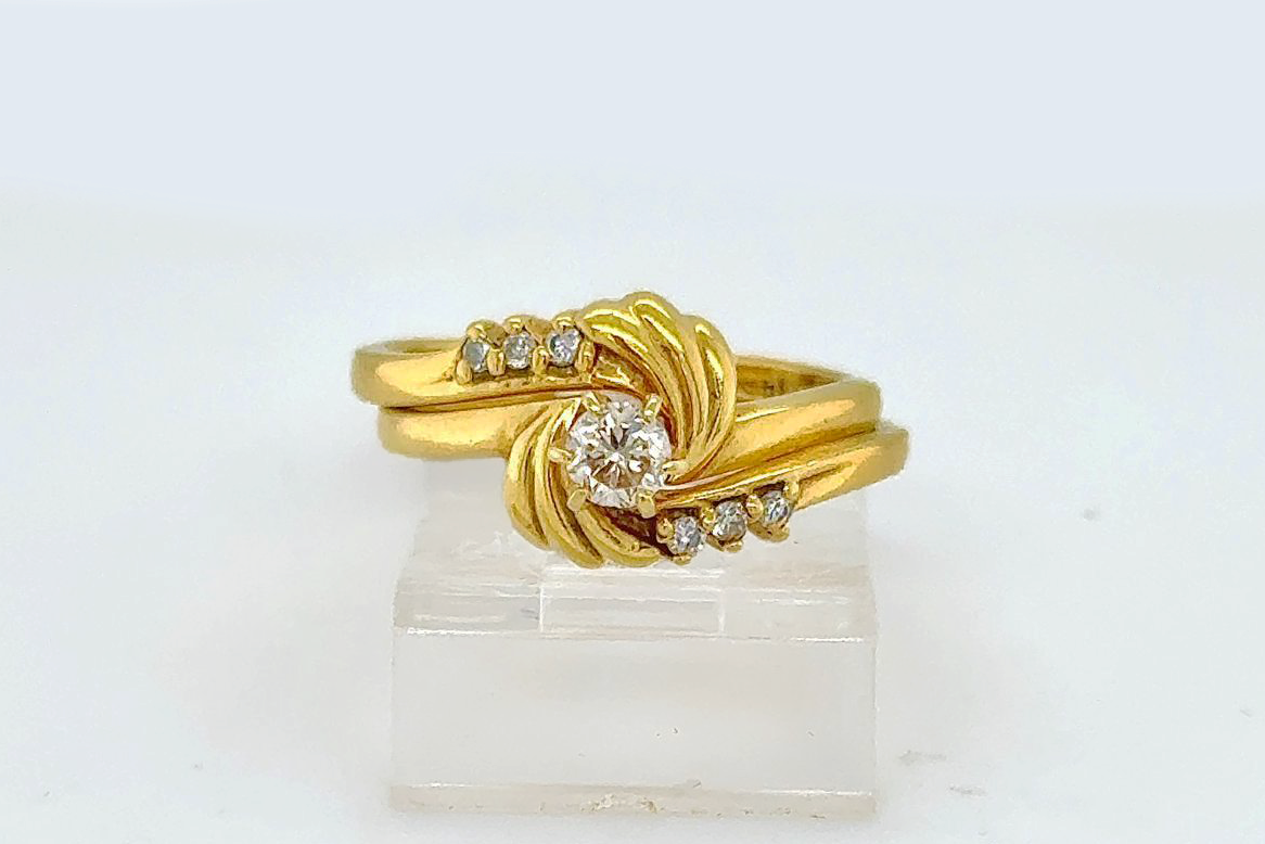 2PC Gold Wedding Ring