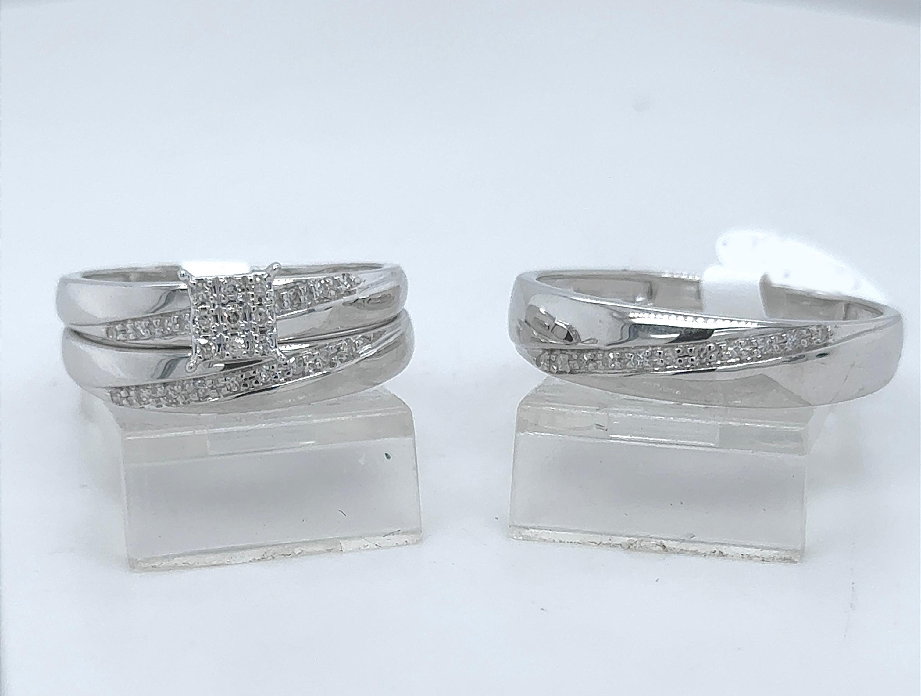 Gold His and Her Wedding Set