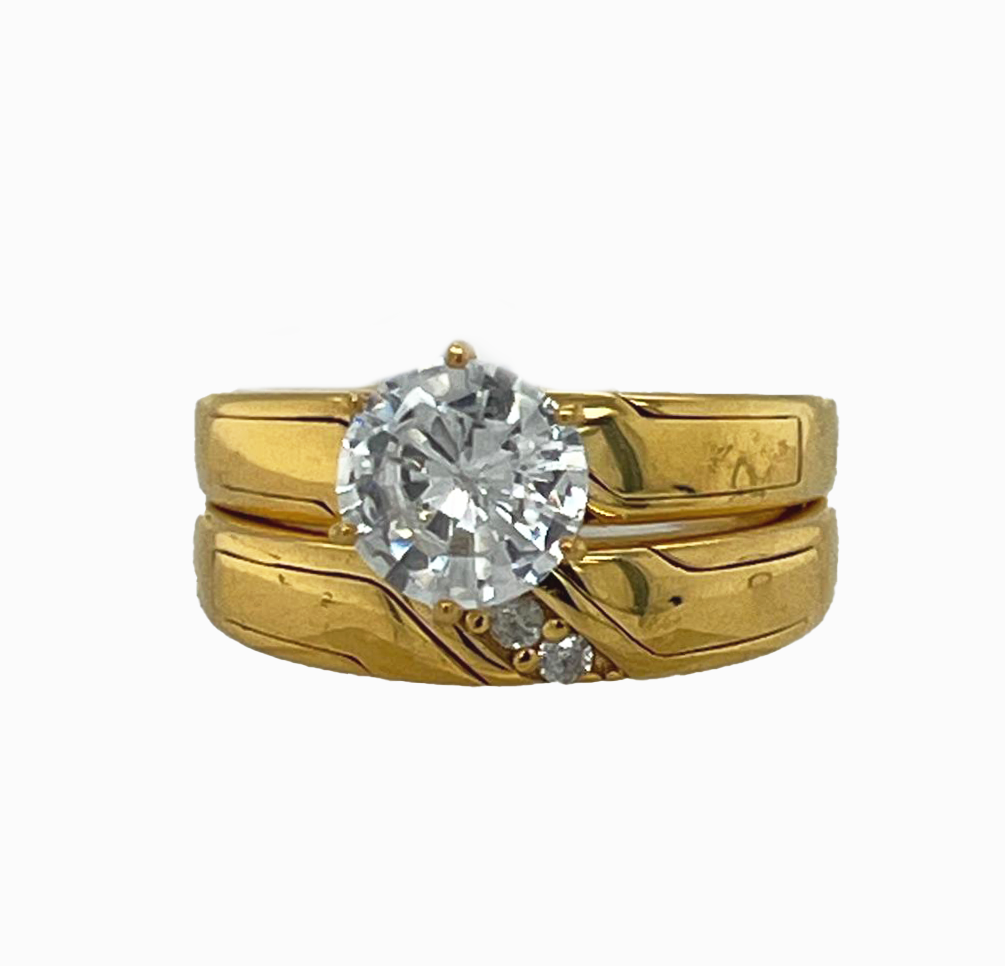 2PC Gold Wedding Ring