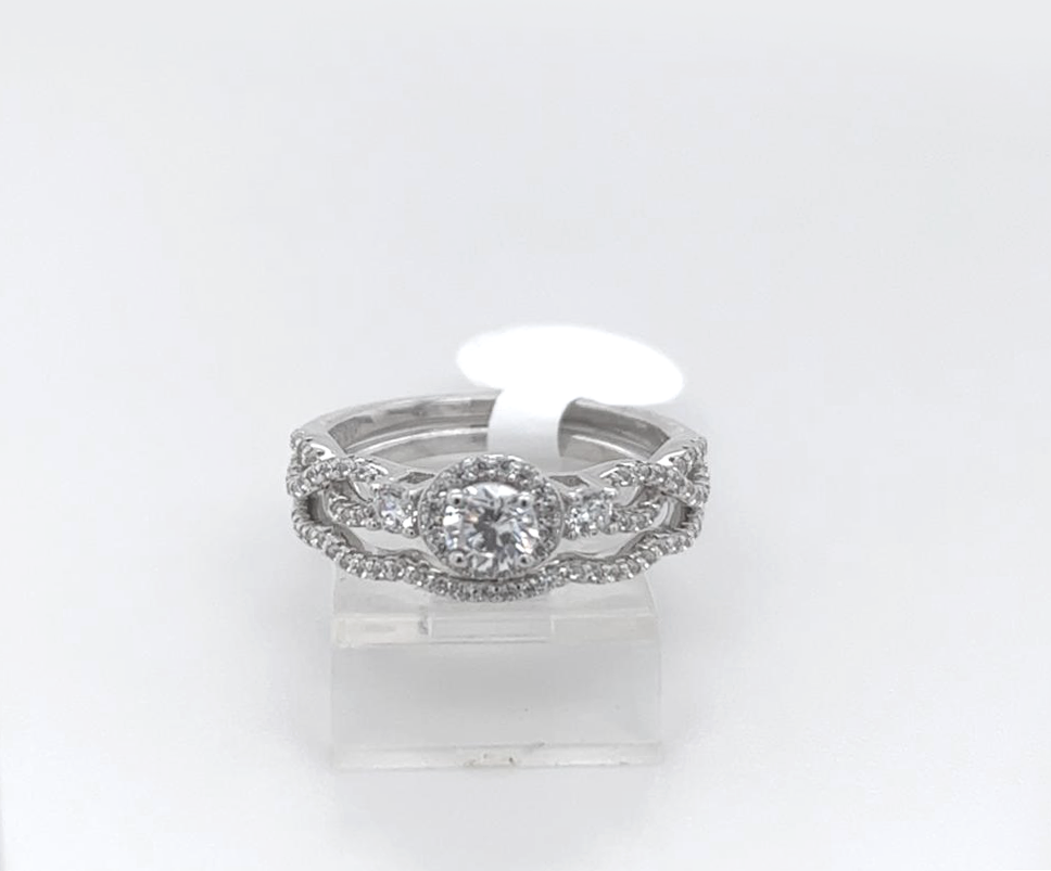 2PC Silver Wedding Ring 