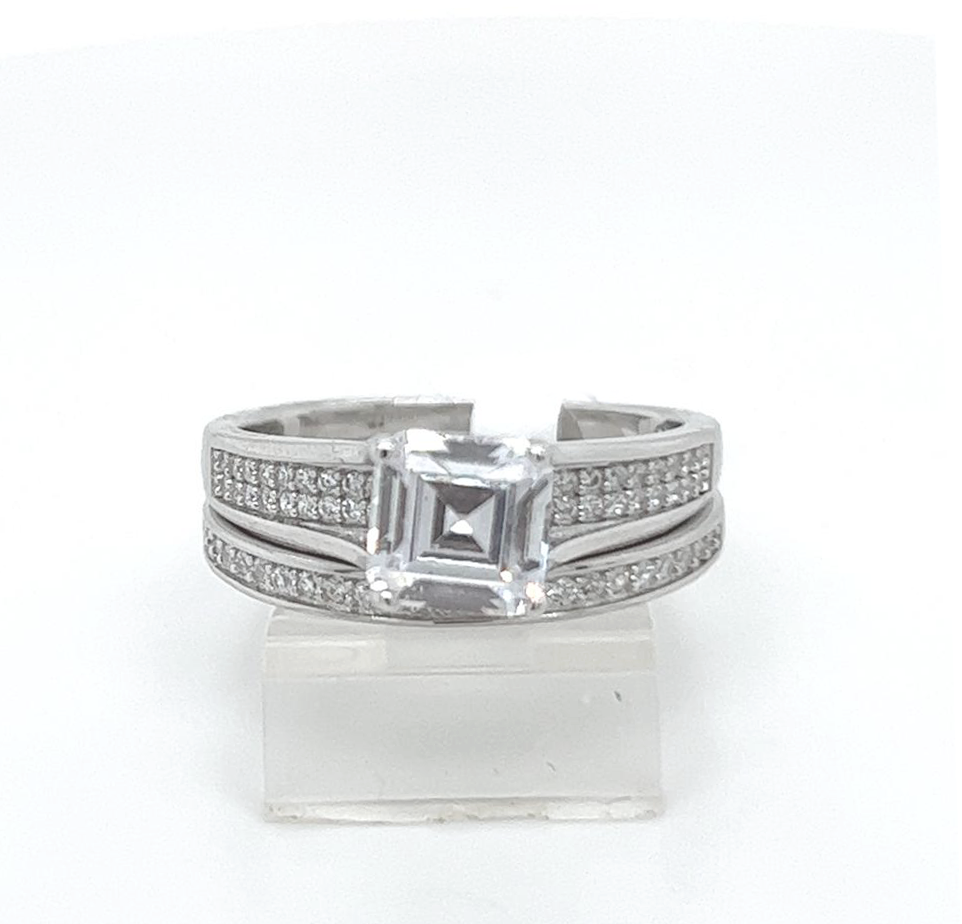 2PC Silver Wedding Ring