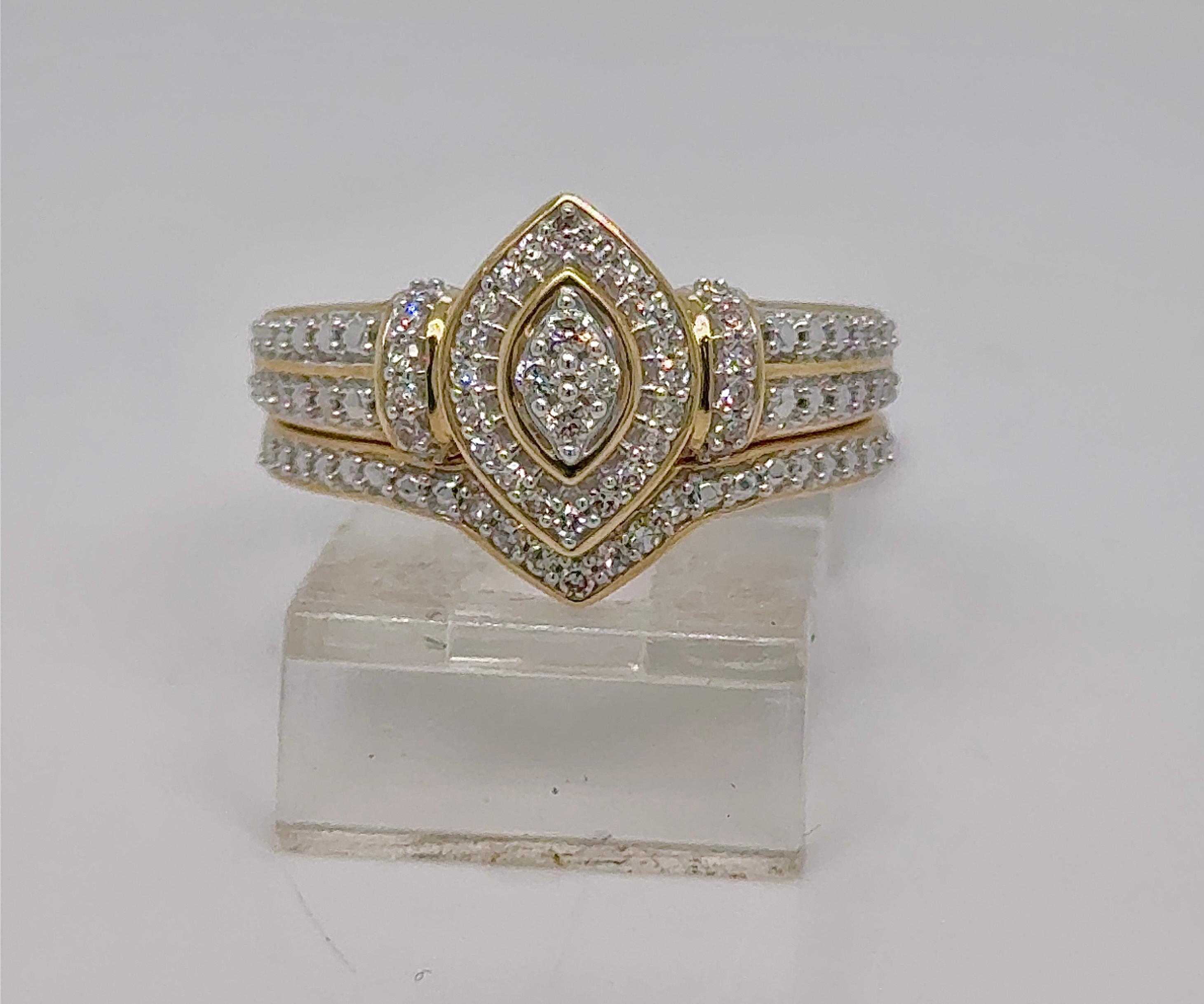 2PC Gold Wedding Ring