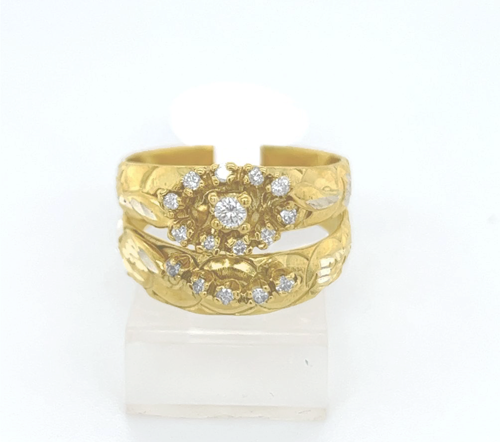 2PC Gold Wedding Ring