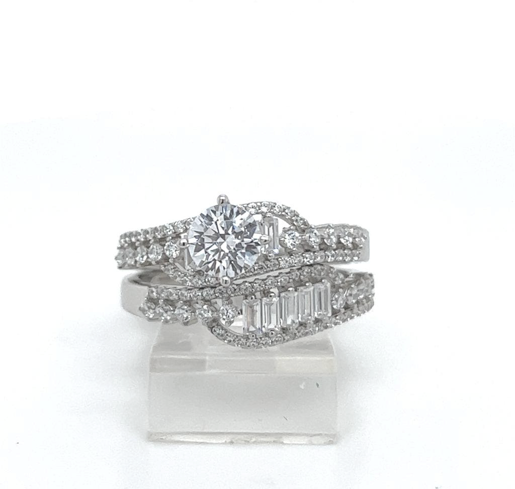 2PC Silver Wedding Ring