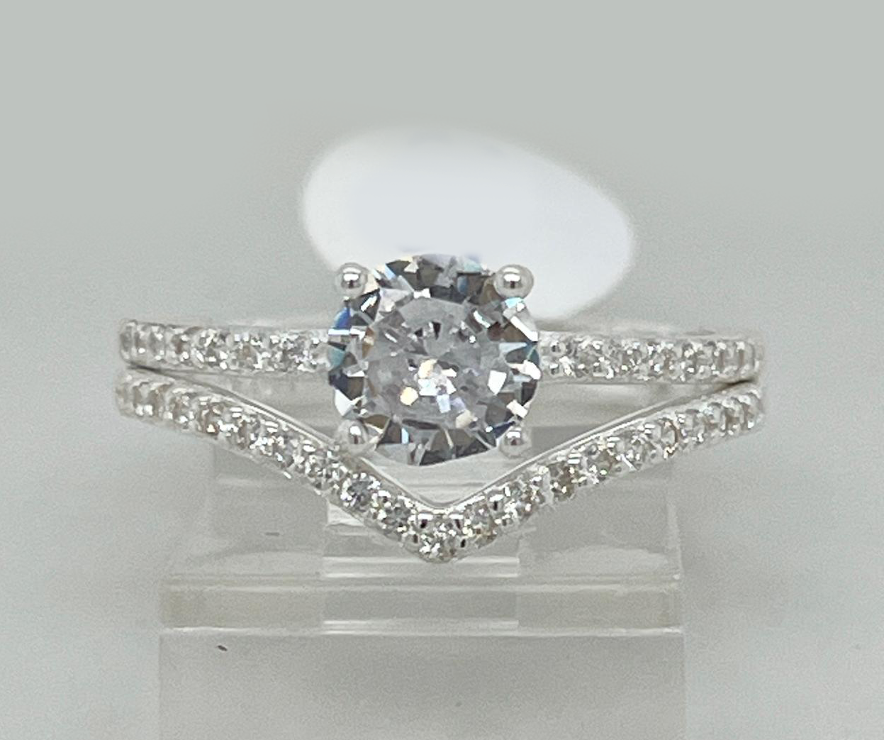 2PC Silver Wedding Ring