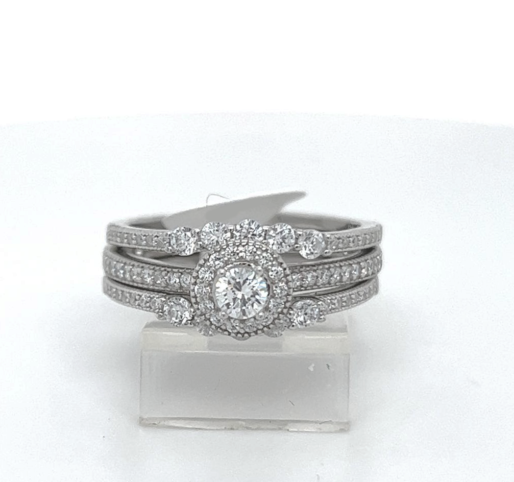 3PC Silver Wedding Ring