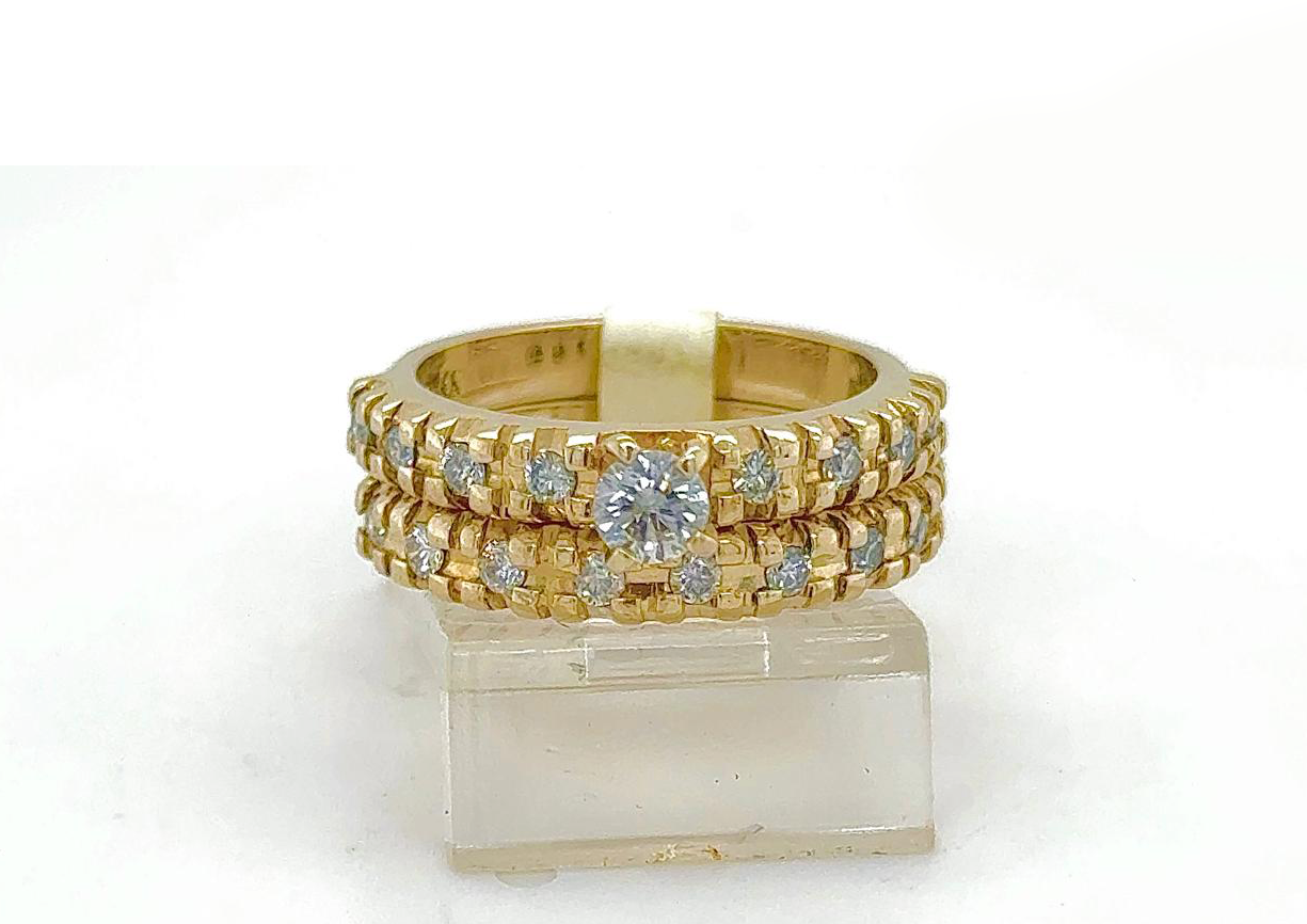 2PC Gold Wedding Ring