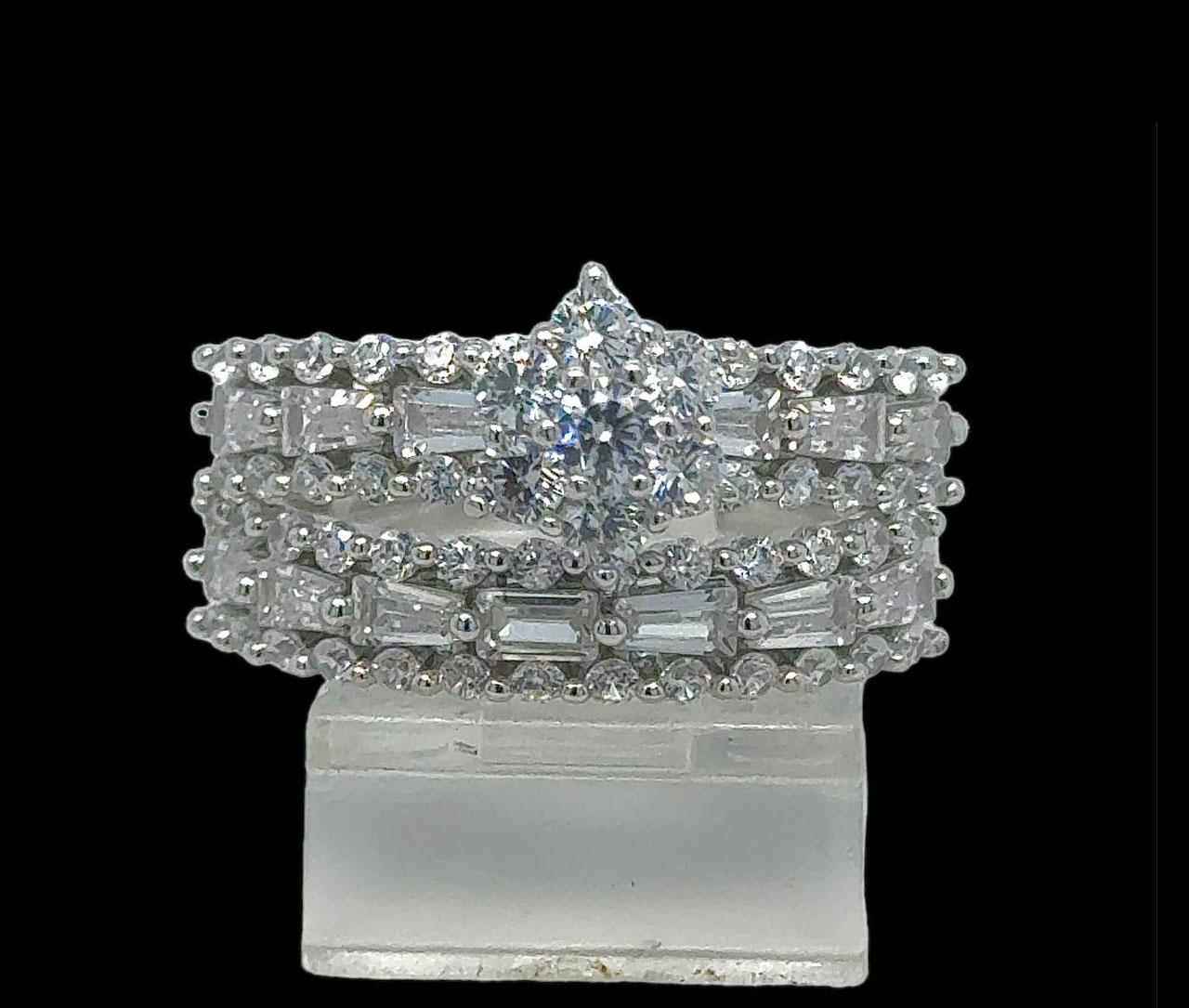 2PC Silver Wedding Ring