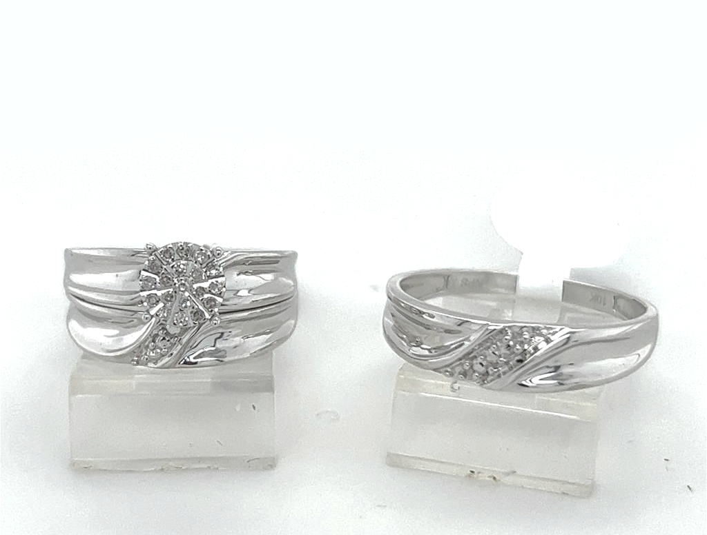 Gold His and Her Wedding Set