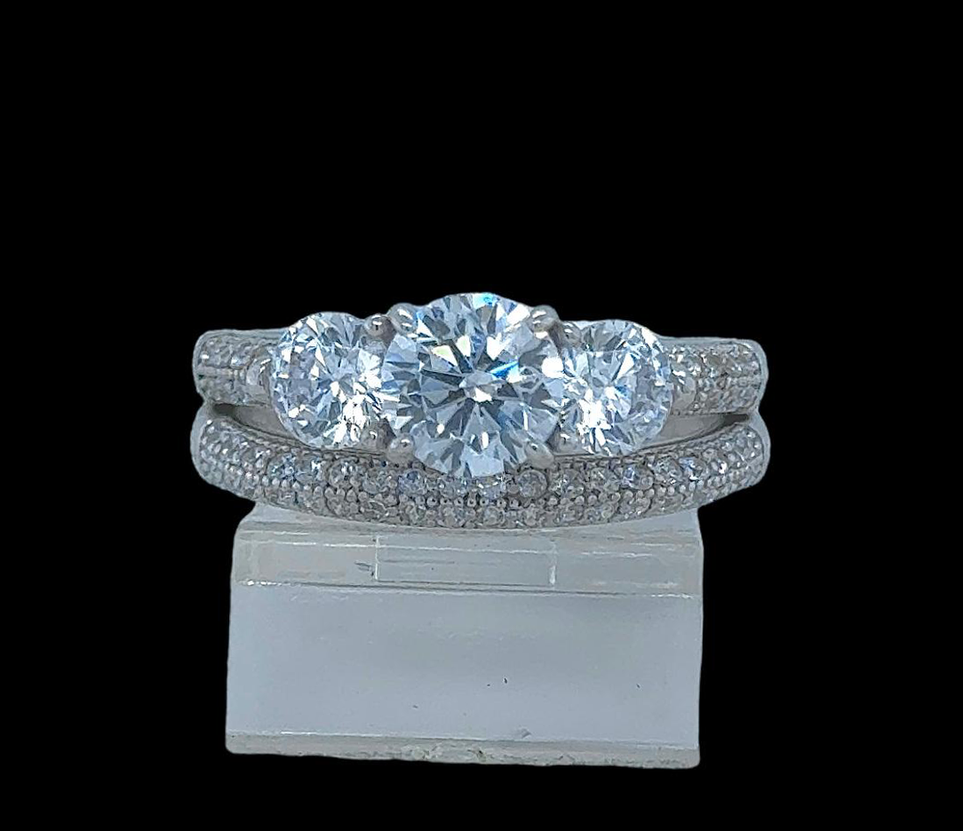 2PC Silver Wedding Ring