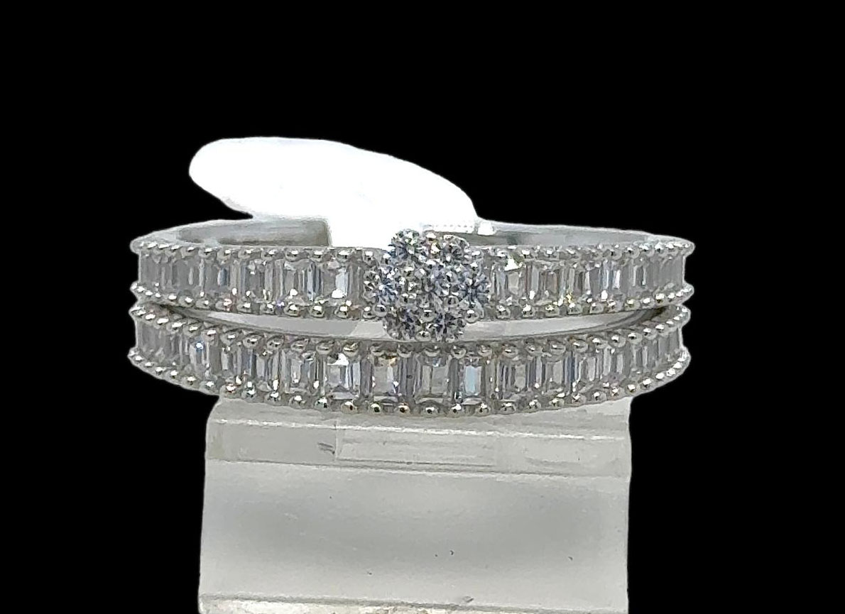 2PC Silver Wedding Ring