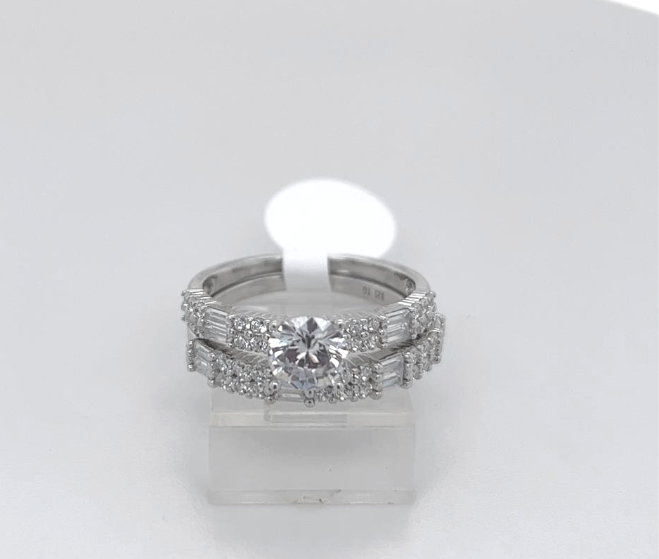 2PC Silver Wedding Ring 