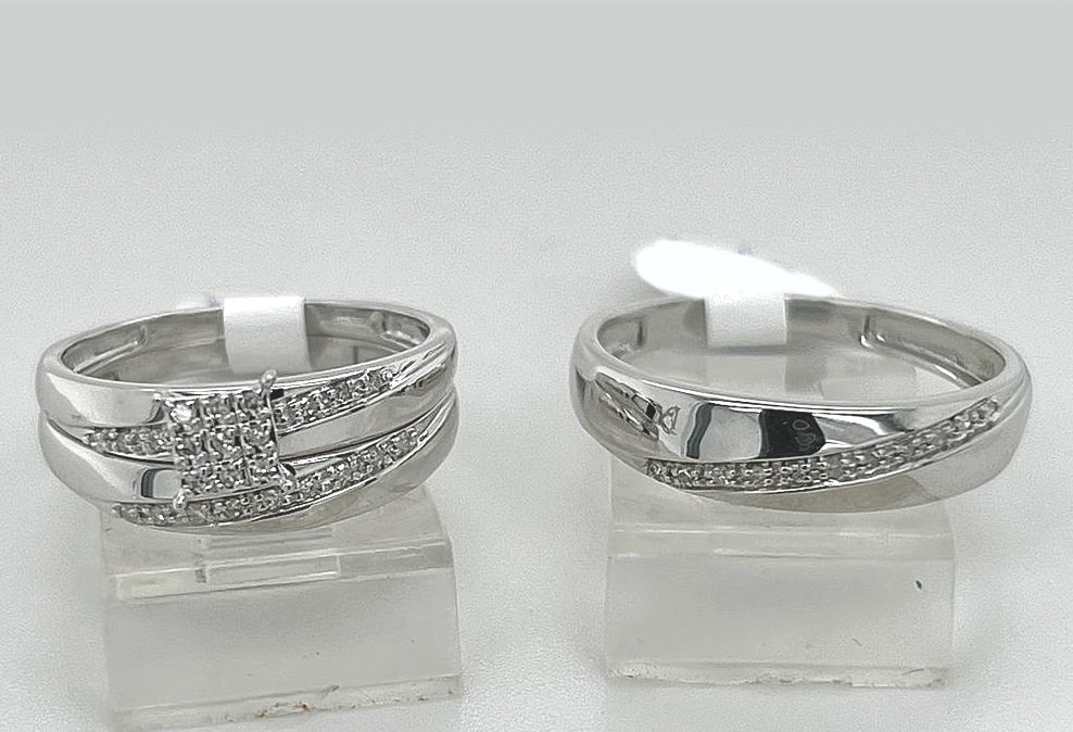 Gold His and Her Wedding Set