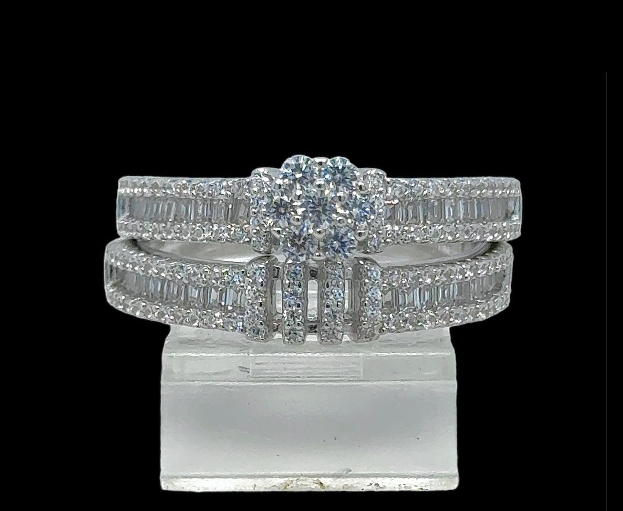 2PC Silver Wedding Ring