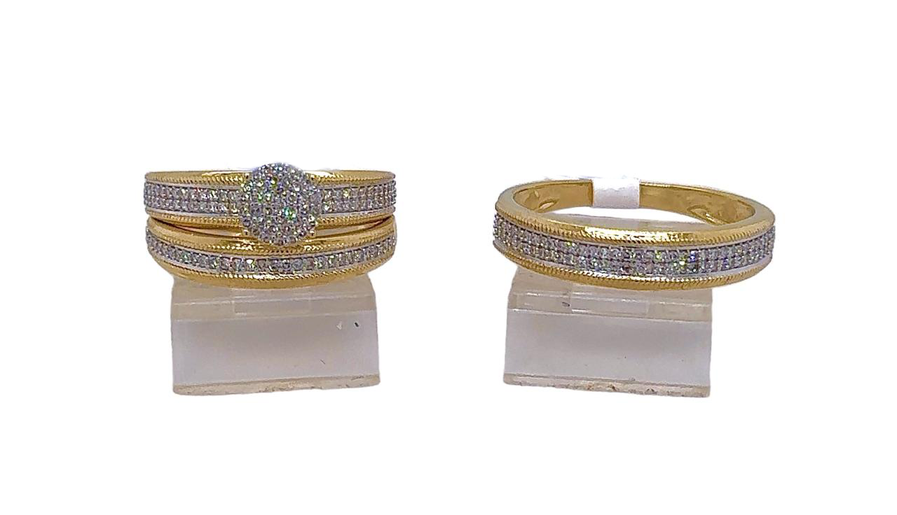 Gold His and Her Wedding Set
