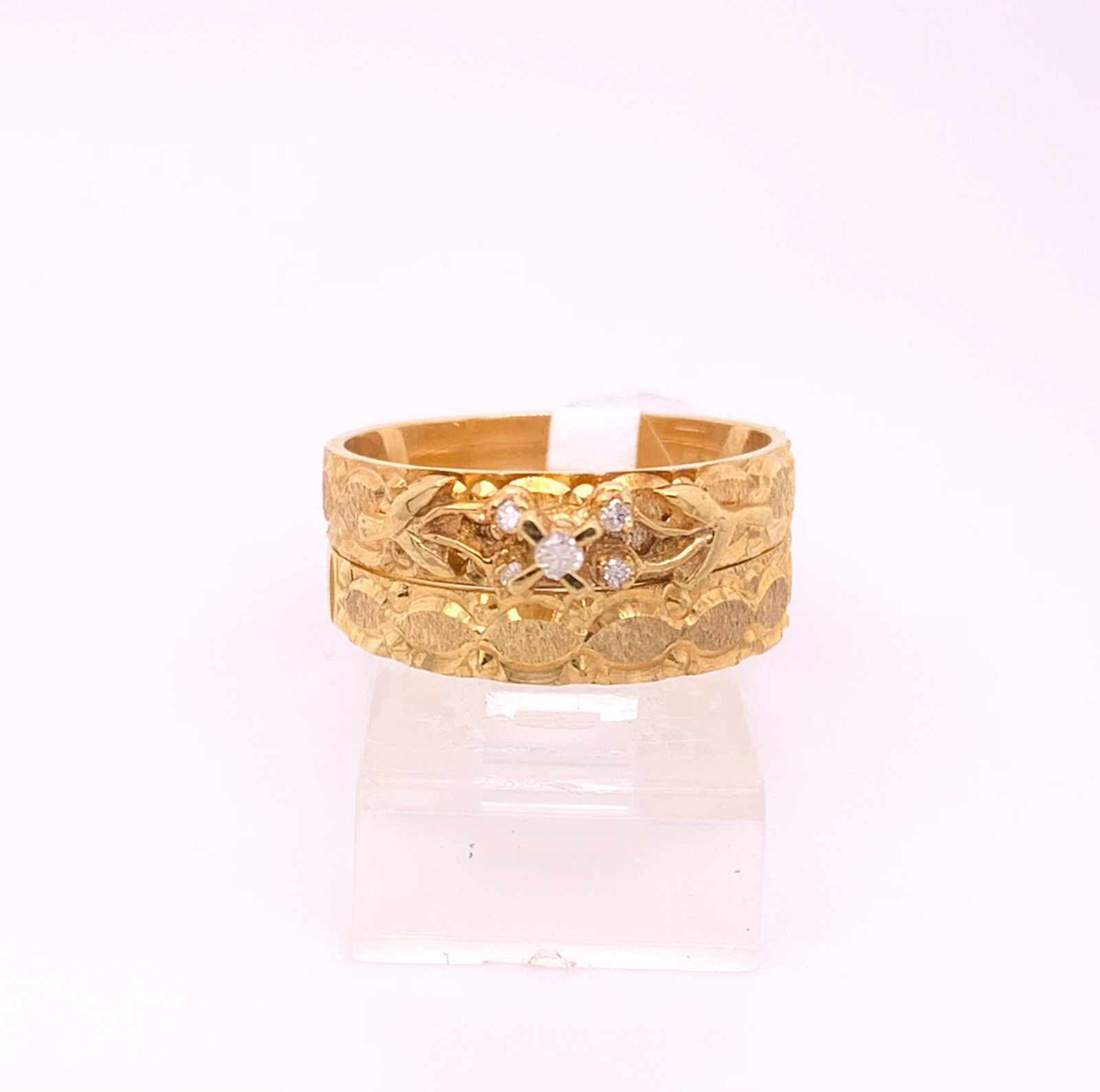 2PC Gold Wedding Ring