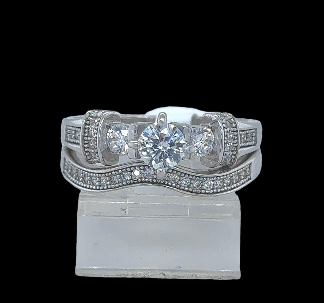 2PC Silver Wedding Ring