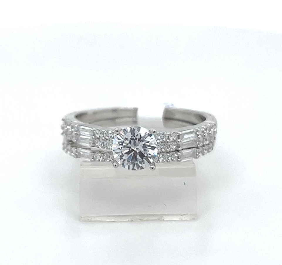 2PC Silver Wedding Ring