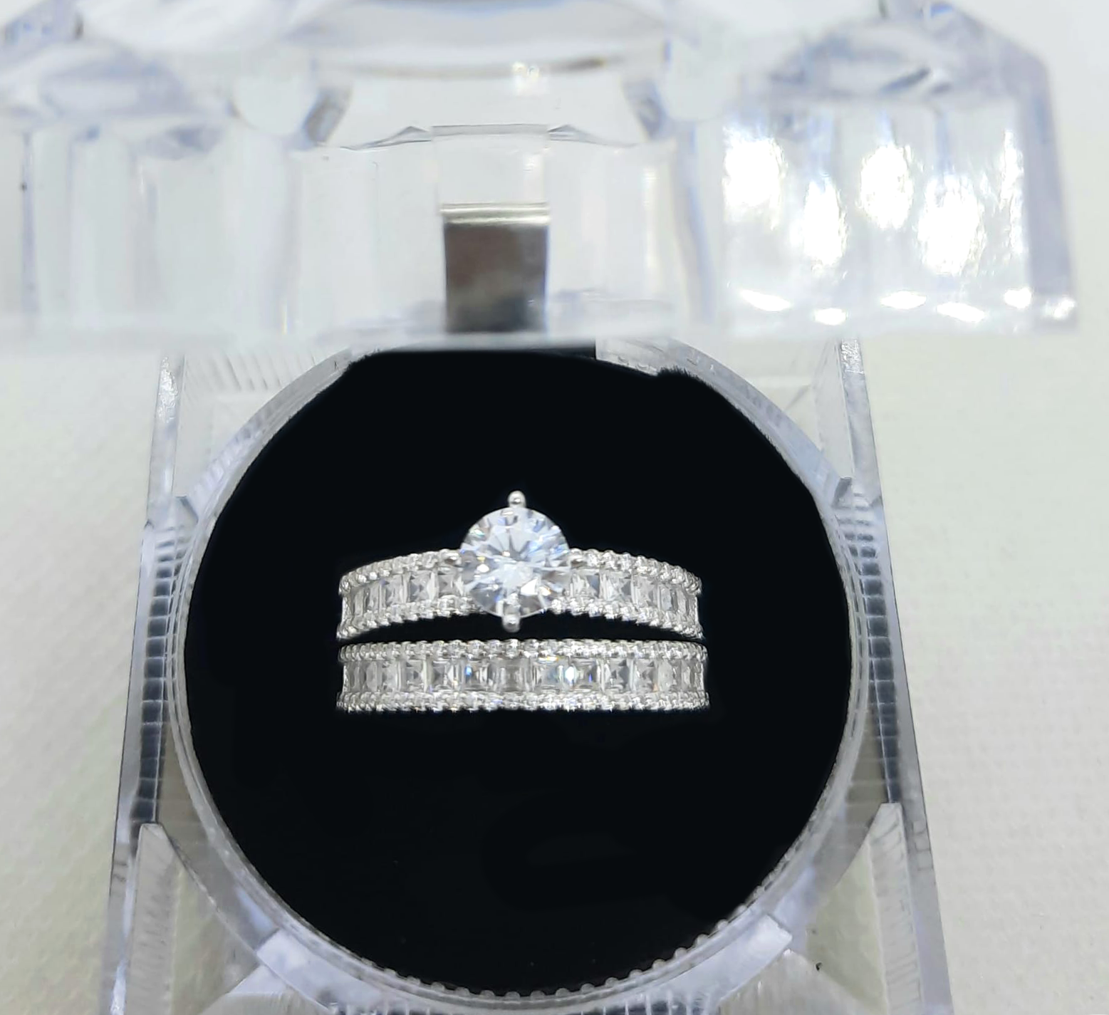 2PC Silver Wedding Ring