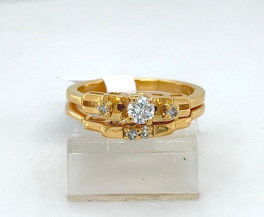 2PC Gold Wedding Ring