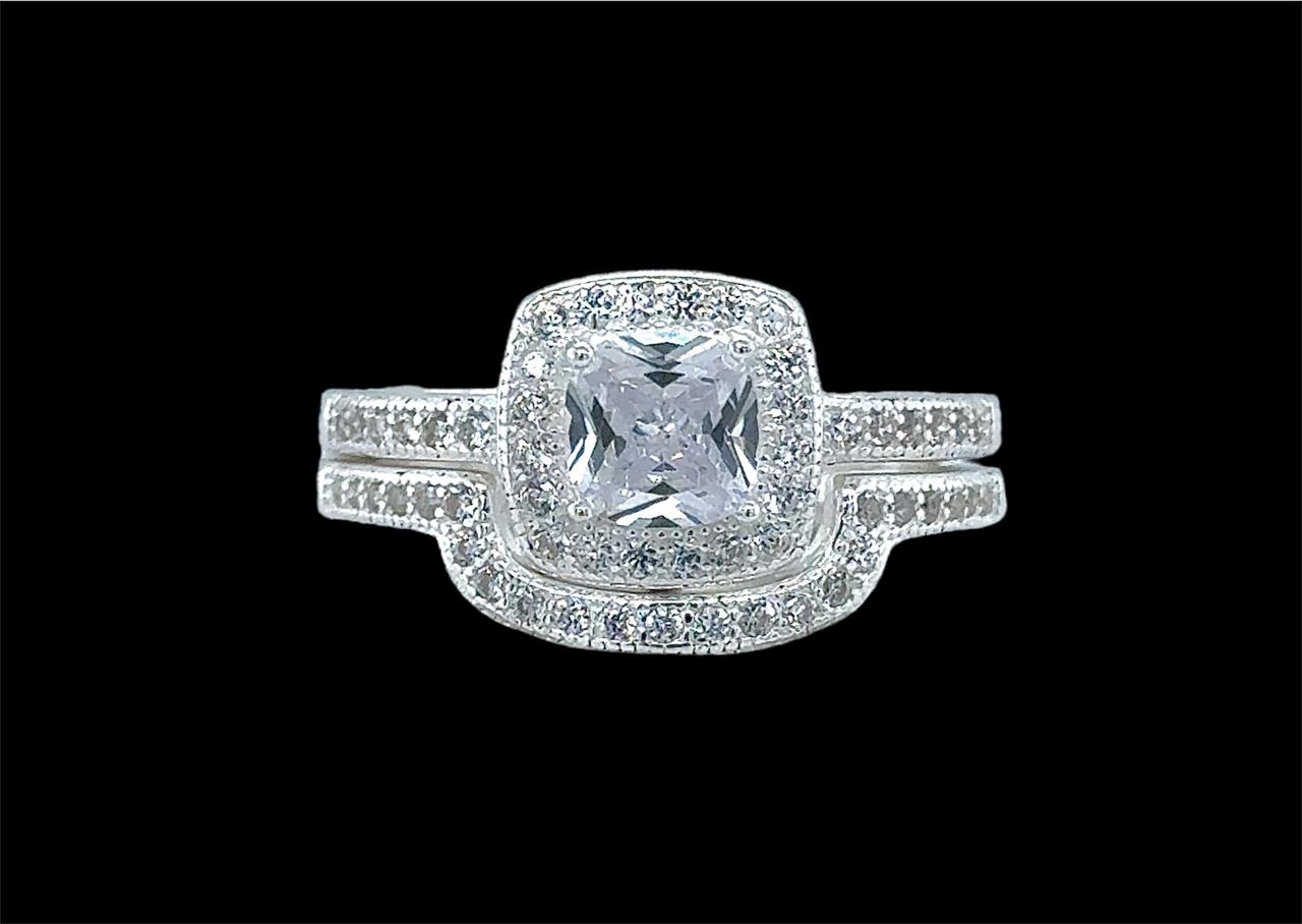 2PC Silver Wedding Ring