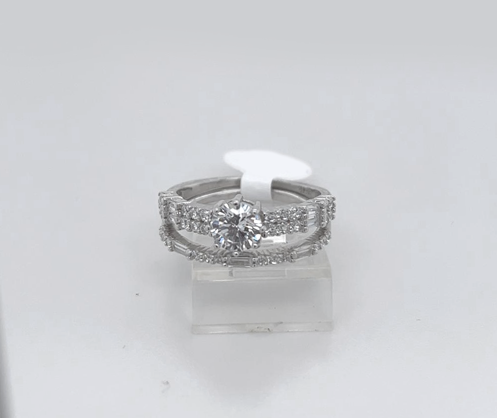 2PC Silver Wedding Ring 