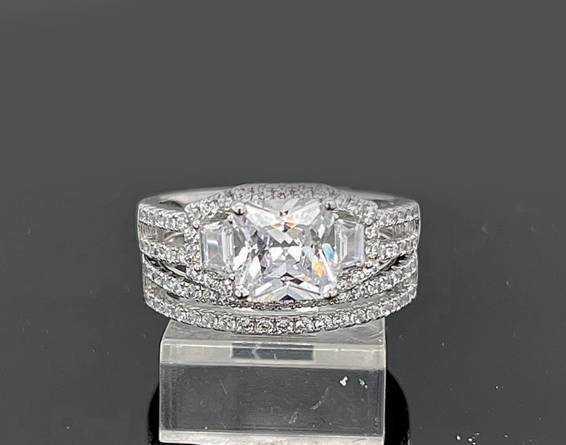2PC Silver Wedding Ring
