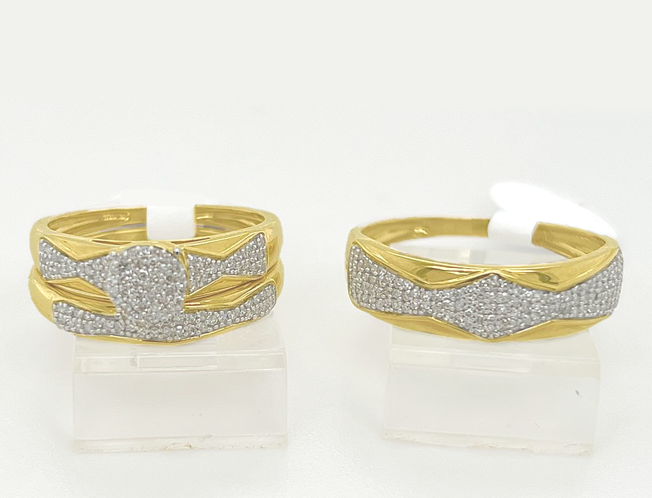 Gold His and Her Wedding Set