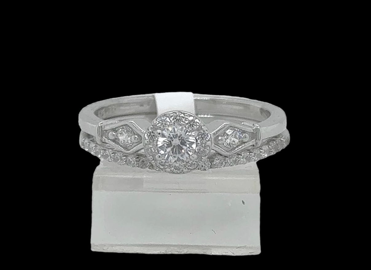 2PC Silver Wedding Ring