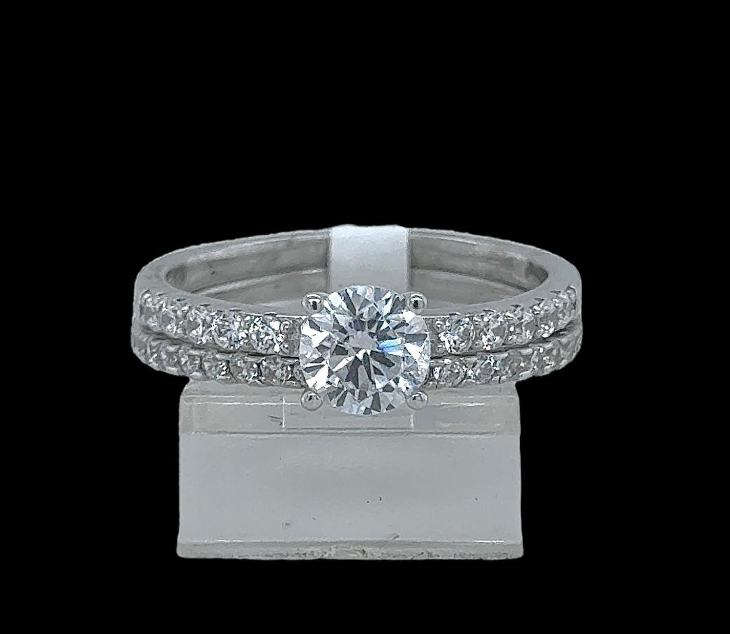 2PC Silver Wedding Ring