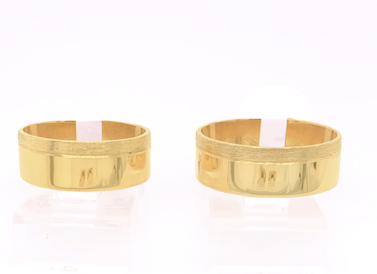 Gold His and Her Wedding Set
