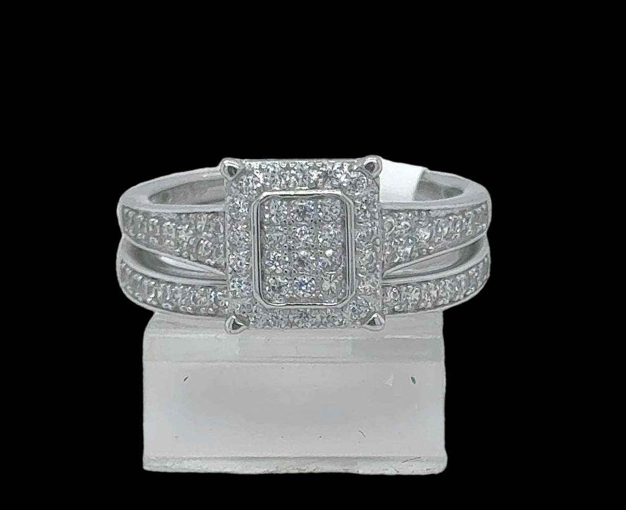 2PC Silver Wedding Ring