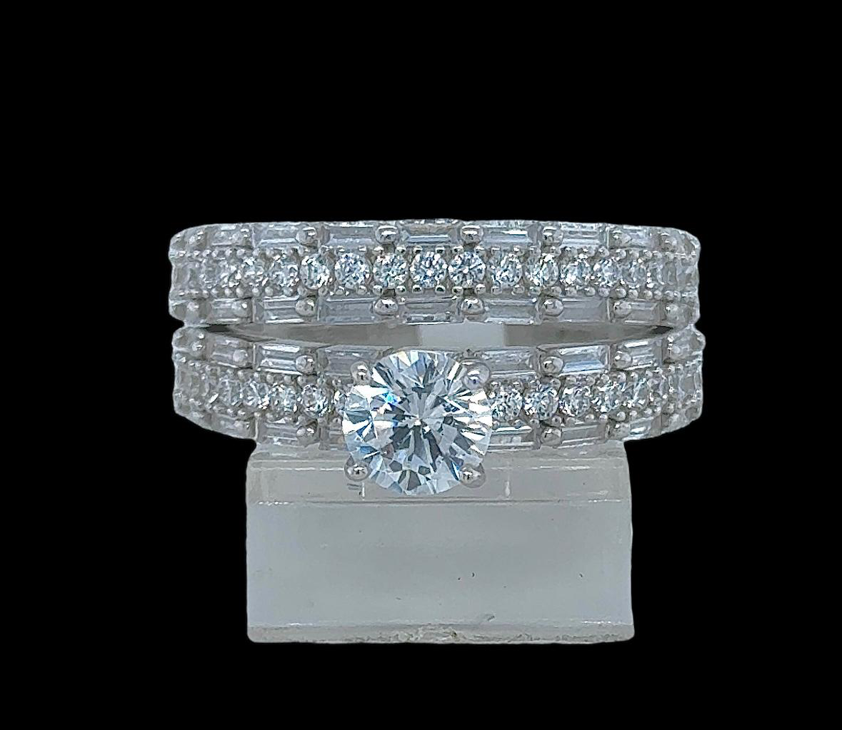 2PC Silver Wedding Ring