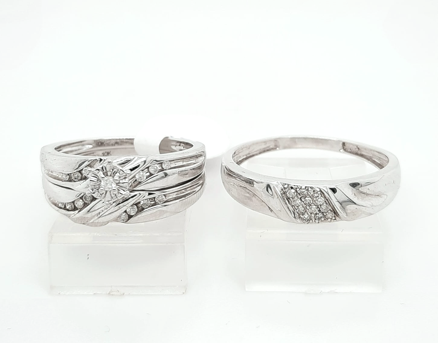 Gold His and Her Wedding Set