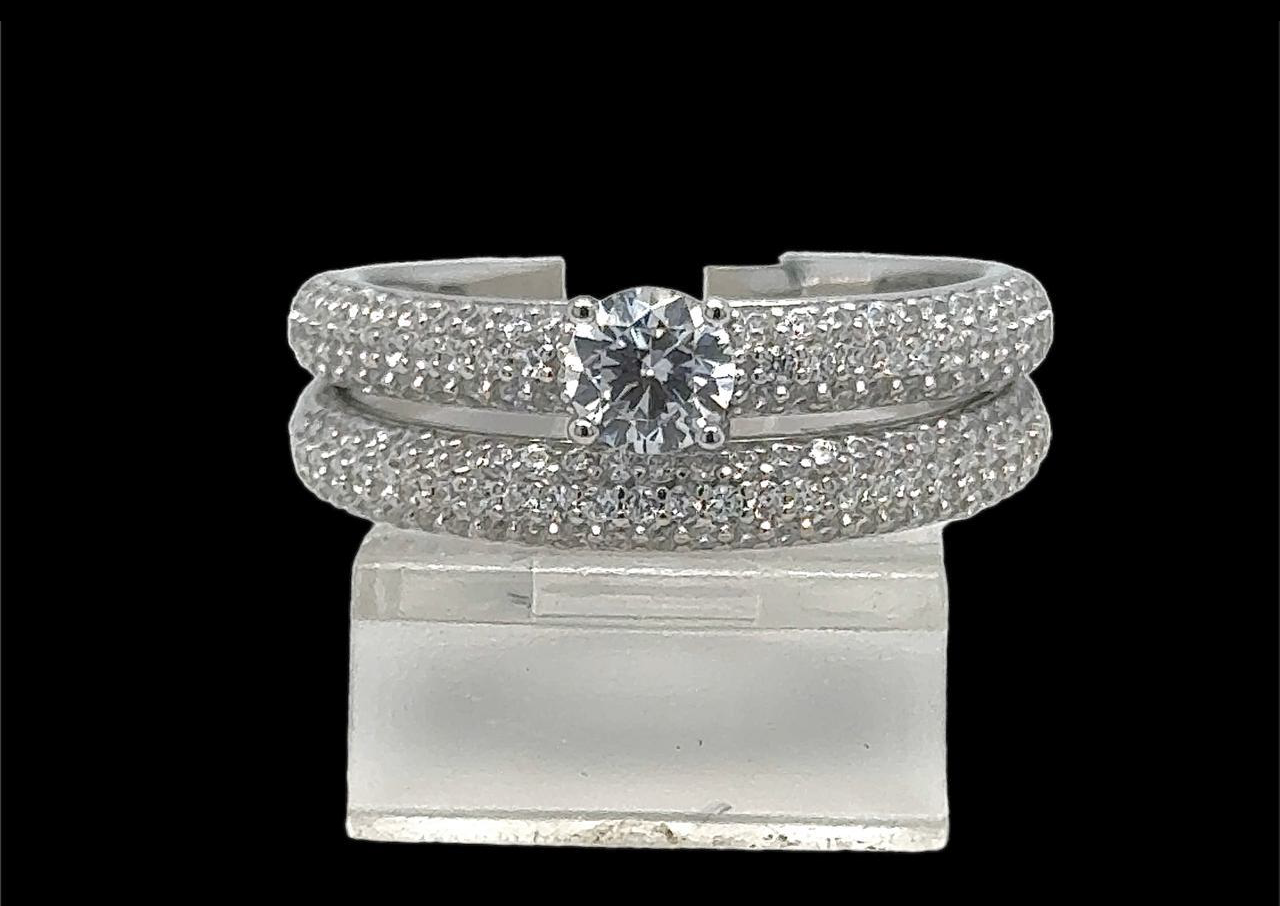 2PC Silver Wedding Ring