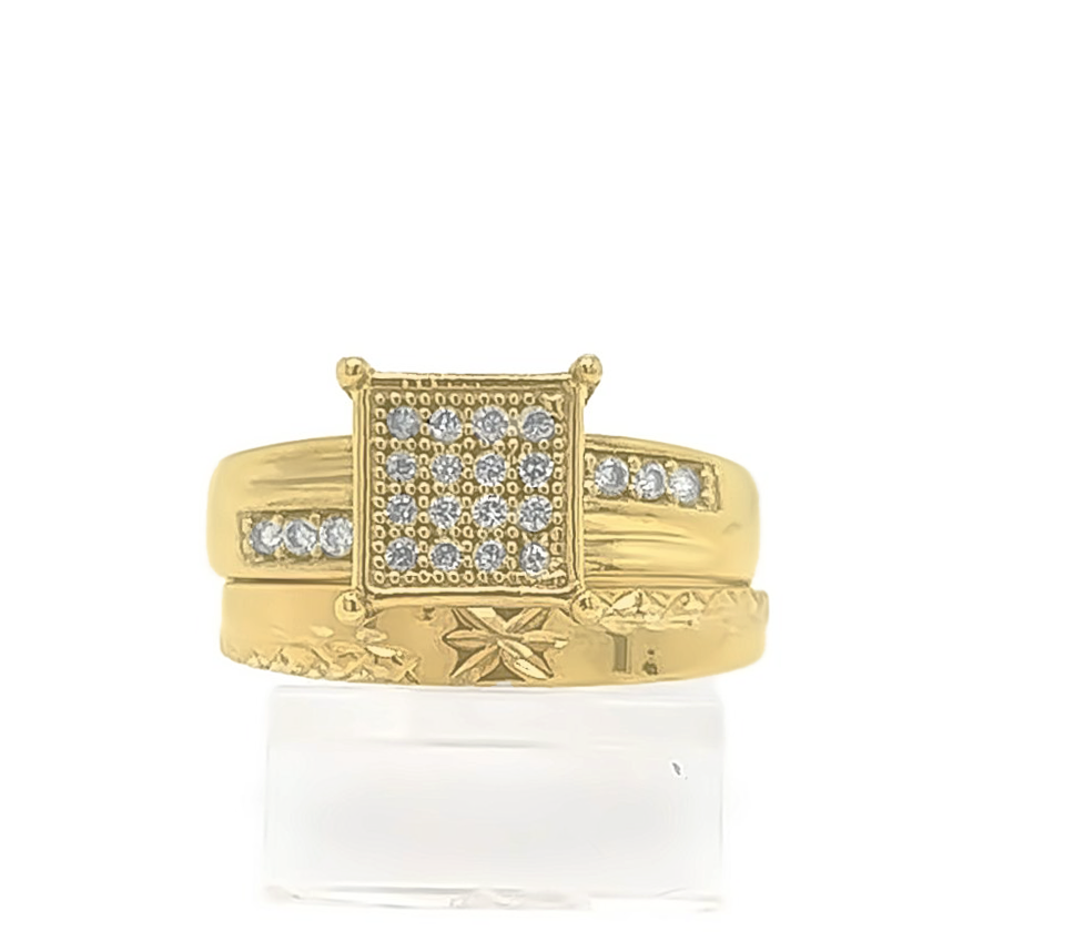 2PC Gold Wedding Ring