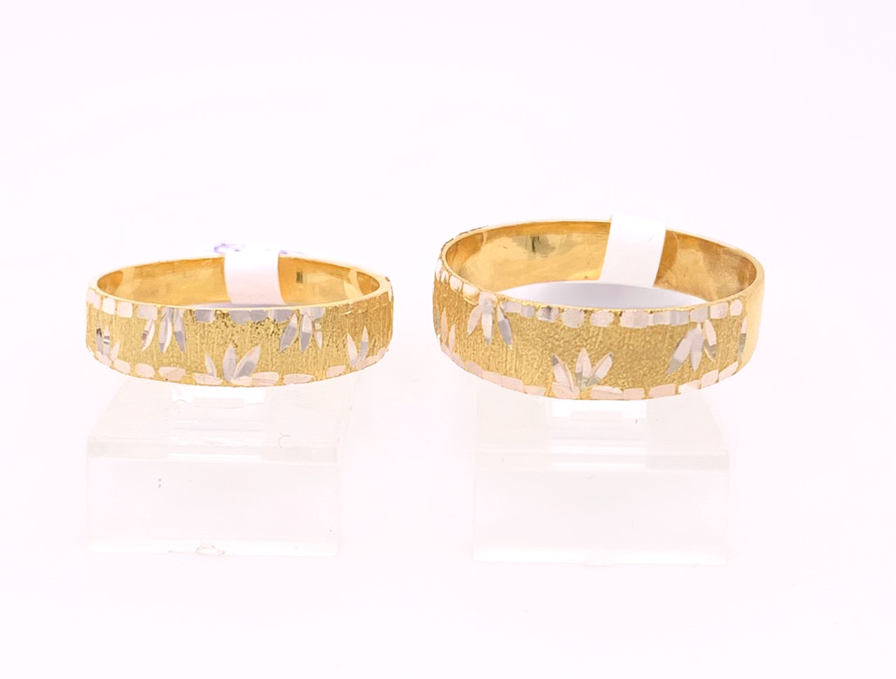 Gold His and Her Wedding Set