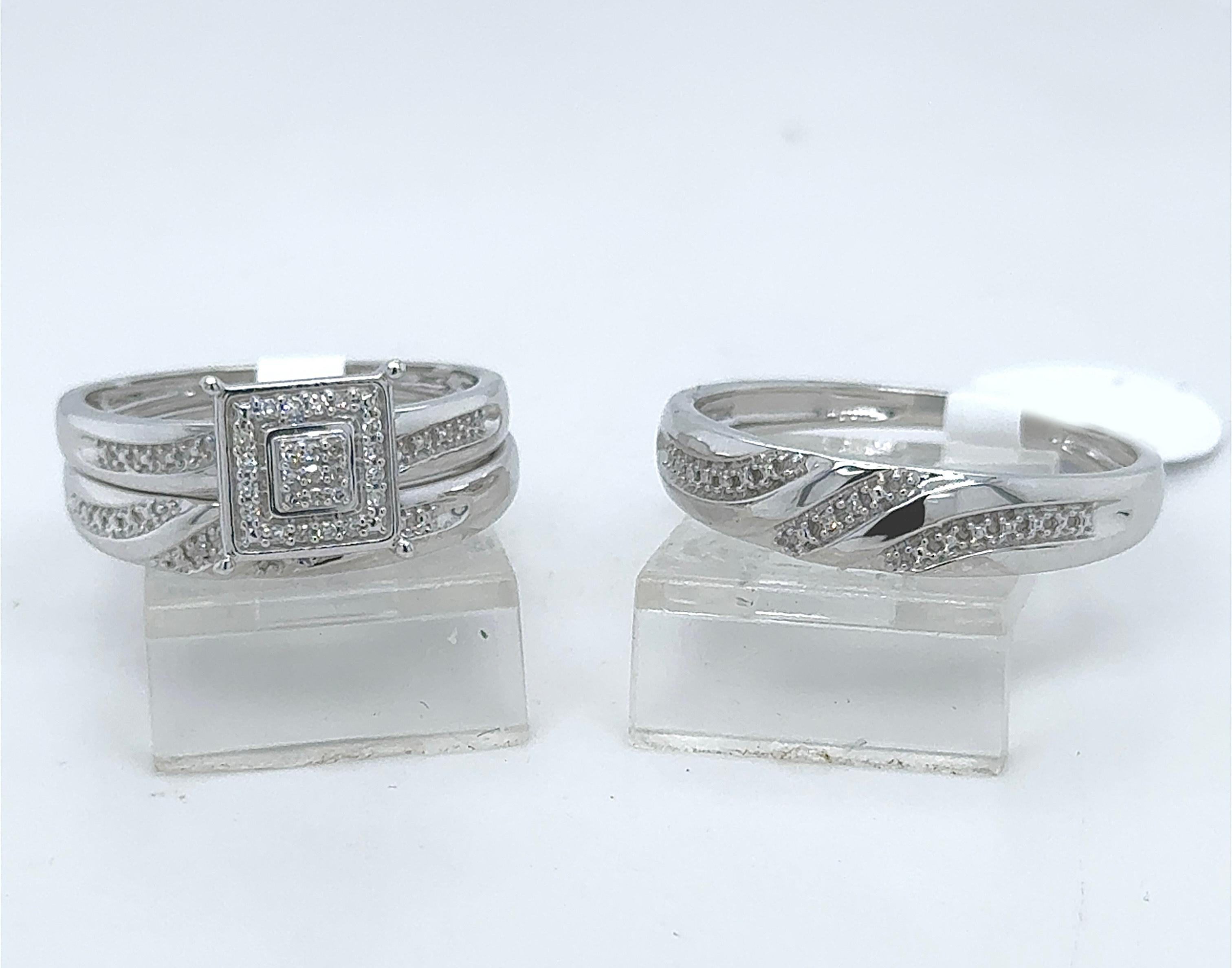 Gold His and Her Wedding Set