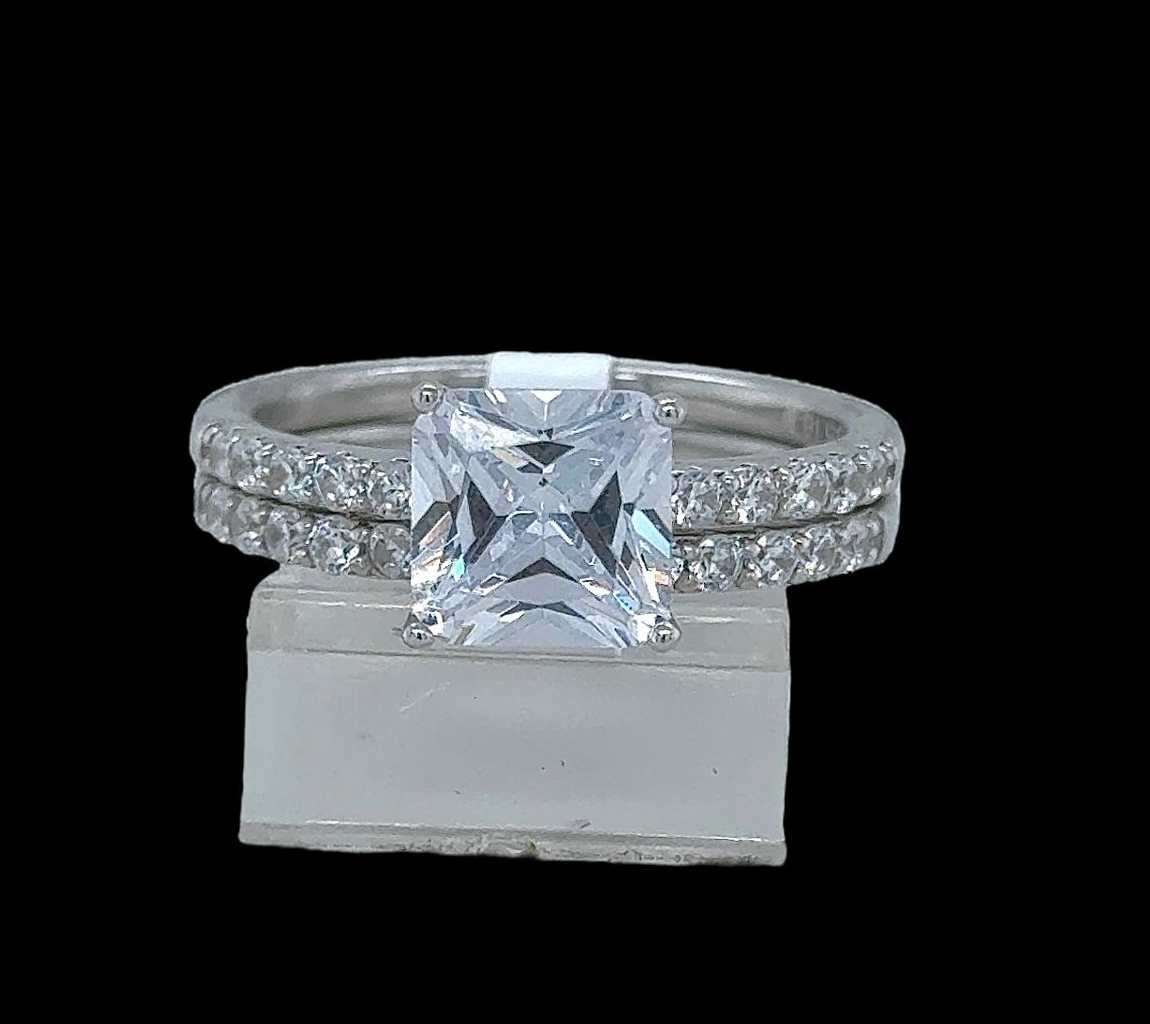2PC Silver Wedding Ring