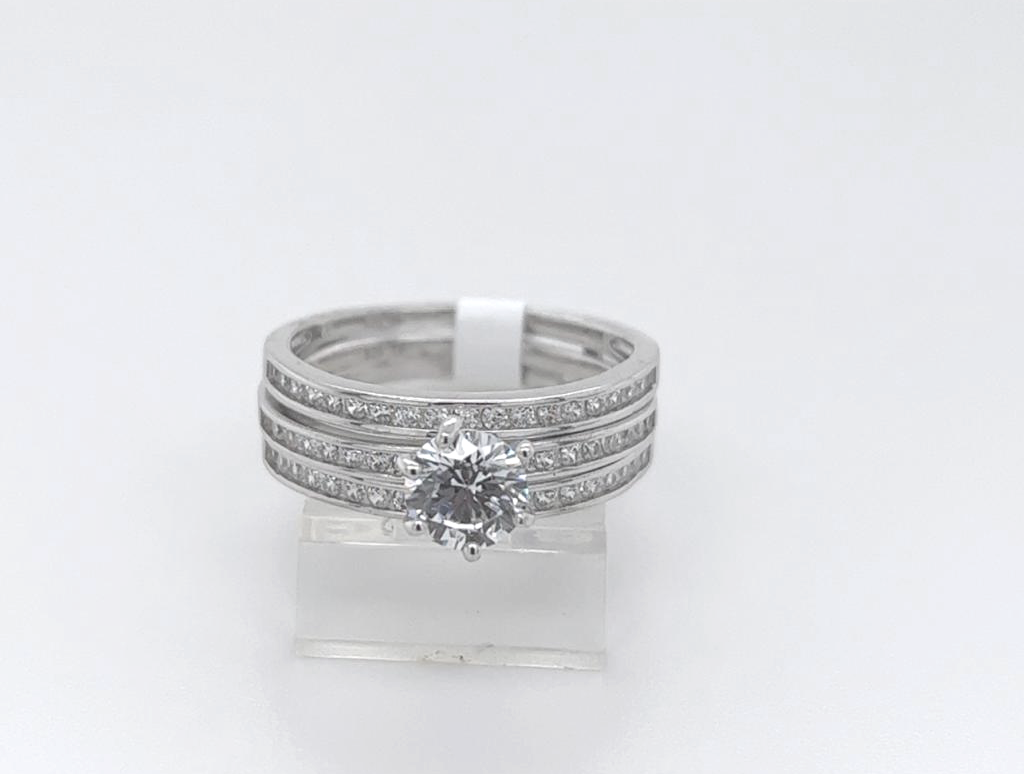2PC Silver Wedding Ring 