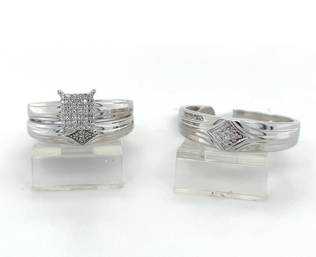 Gold His and Her Wedding Set