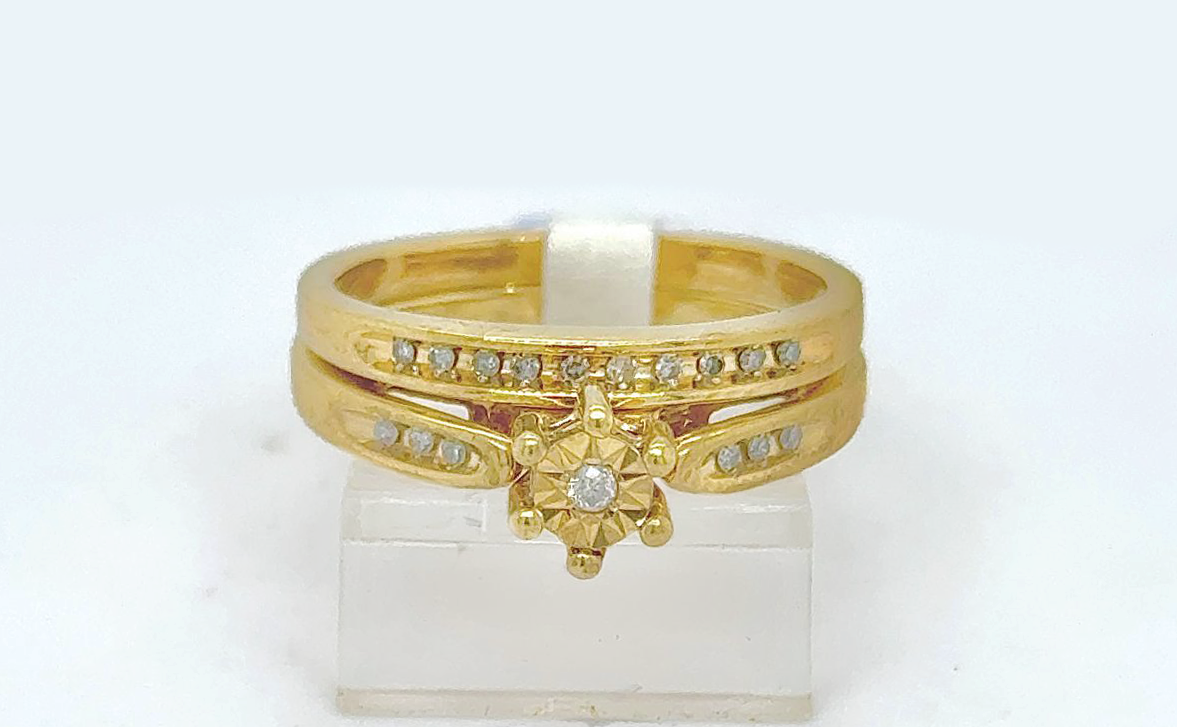2PC Gold Wedding Ring
