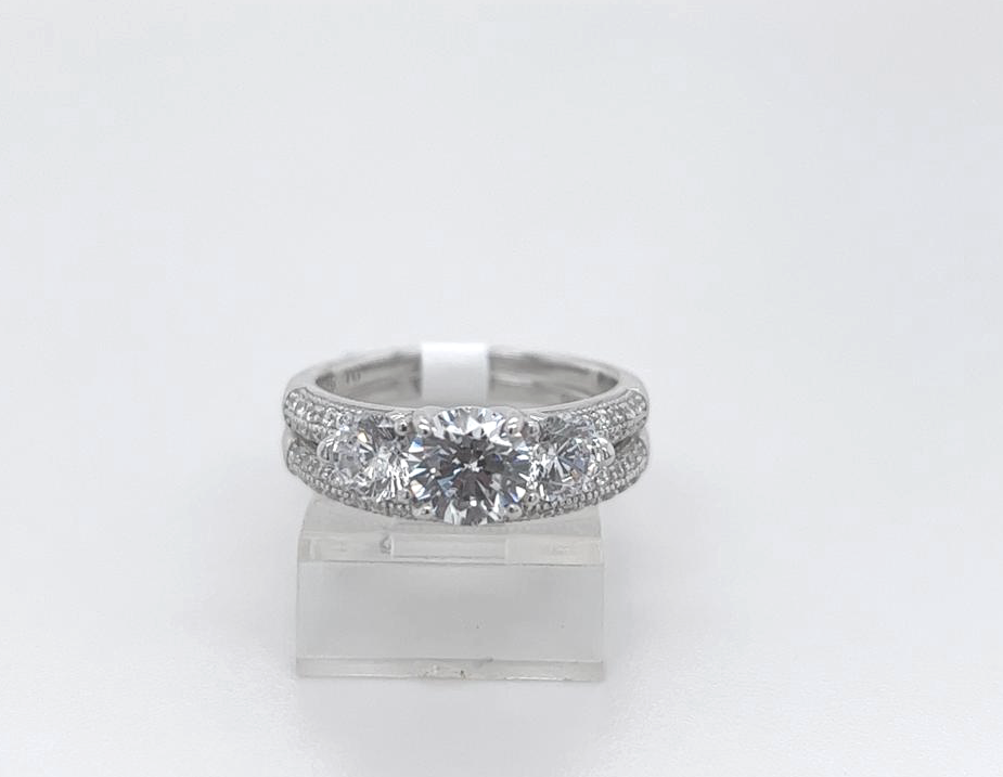 2PC Silver Wedding Ring 