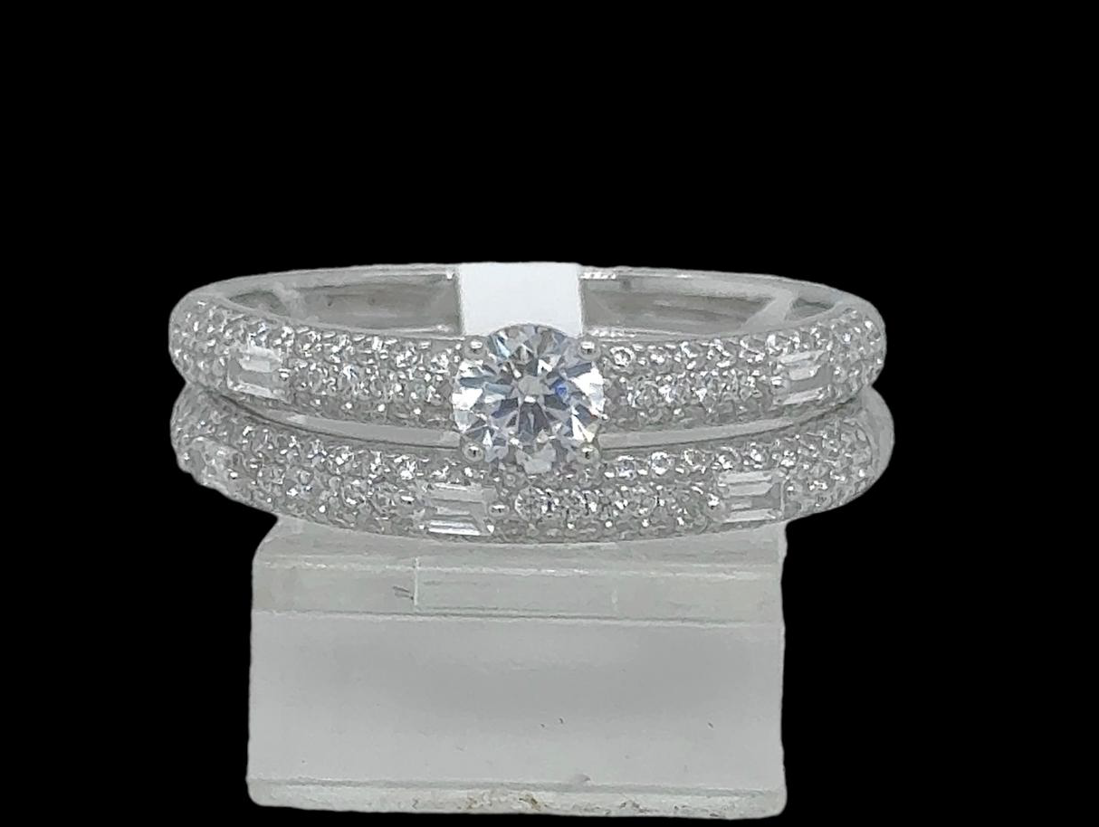 2PC Silver Wedding Ring