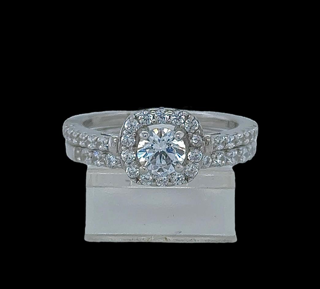 2PC Silver Wedding Ring