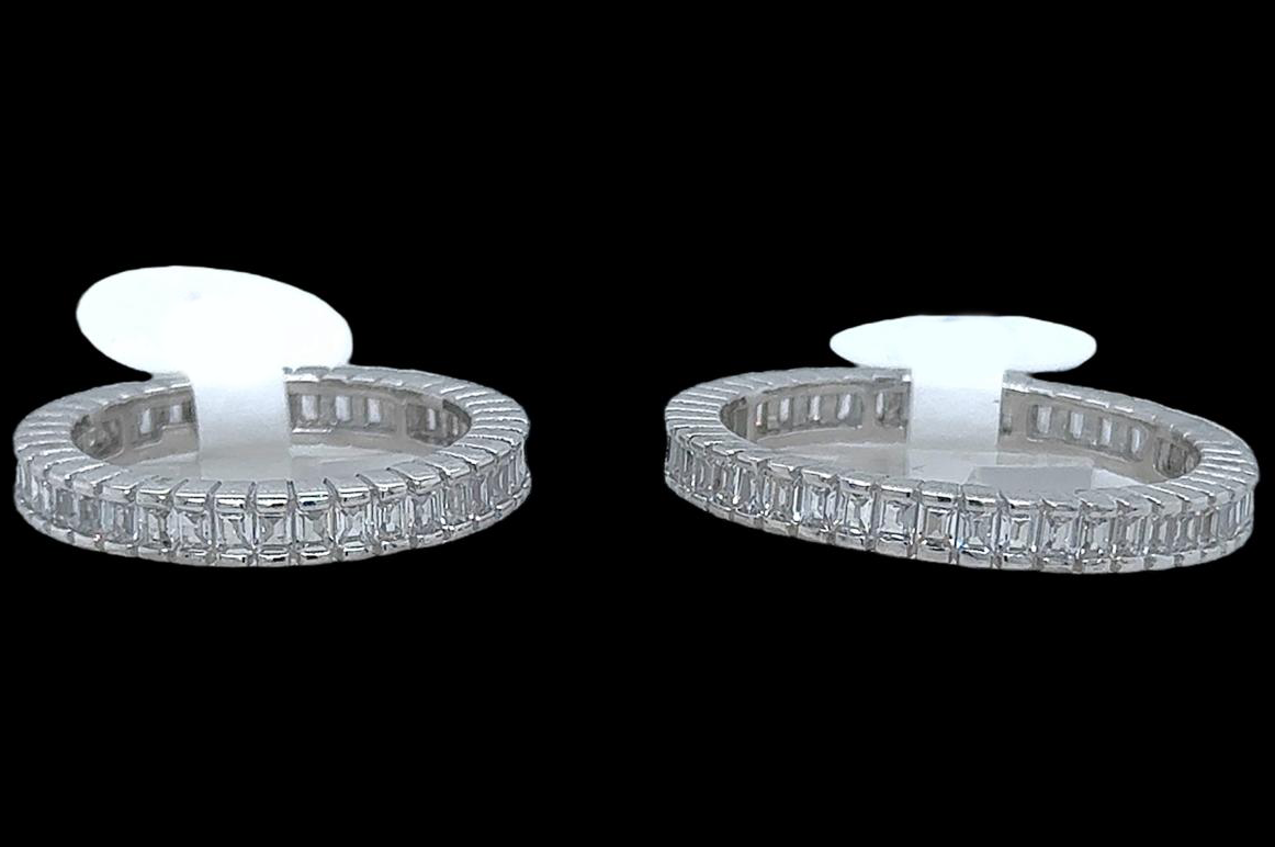 Silver His and Her Wedding Set