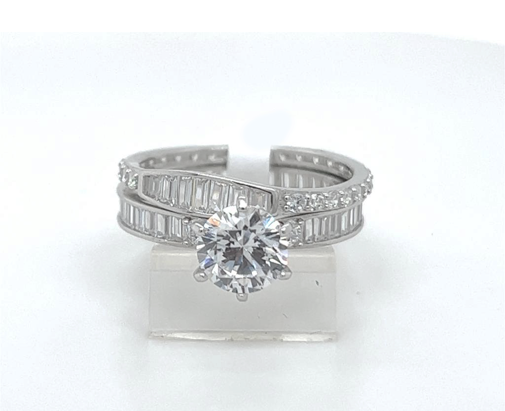 2PC Silver Wedding Ring