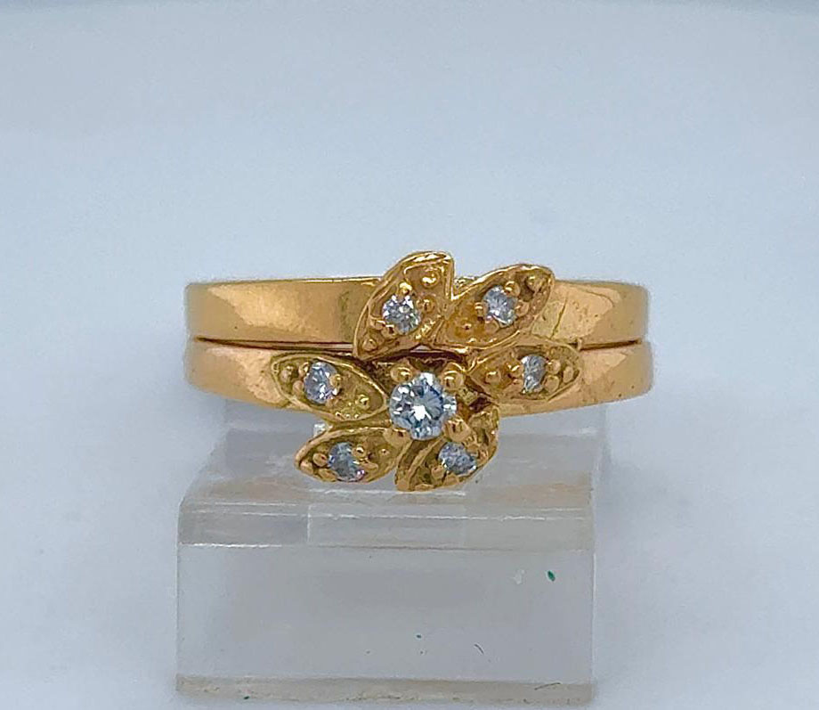2PC Gold Wedding Ring